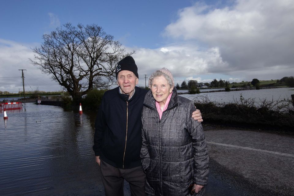 Brian and Mary Fallon had to vacate their home by Lough Funshinagh due to flooding. Photo: Brian Farrell